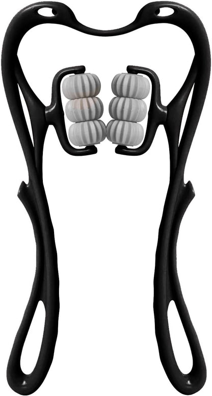Grasling Neck Massager Neck Massager Roller Neck Roller Neck and Shoulder Handheld Massager with 6 Balls Massage Point (Black)