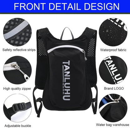 Lightweight Running Hydration Vest，Water Running Vest Pack with 1.5L Water Bladder ，Breathable Hydration Backpack for Running Cycling Hiking Marathon for Men Women (0001 Purple) (003 Black)