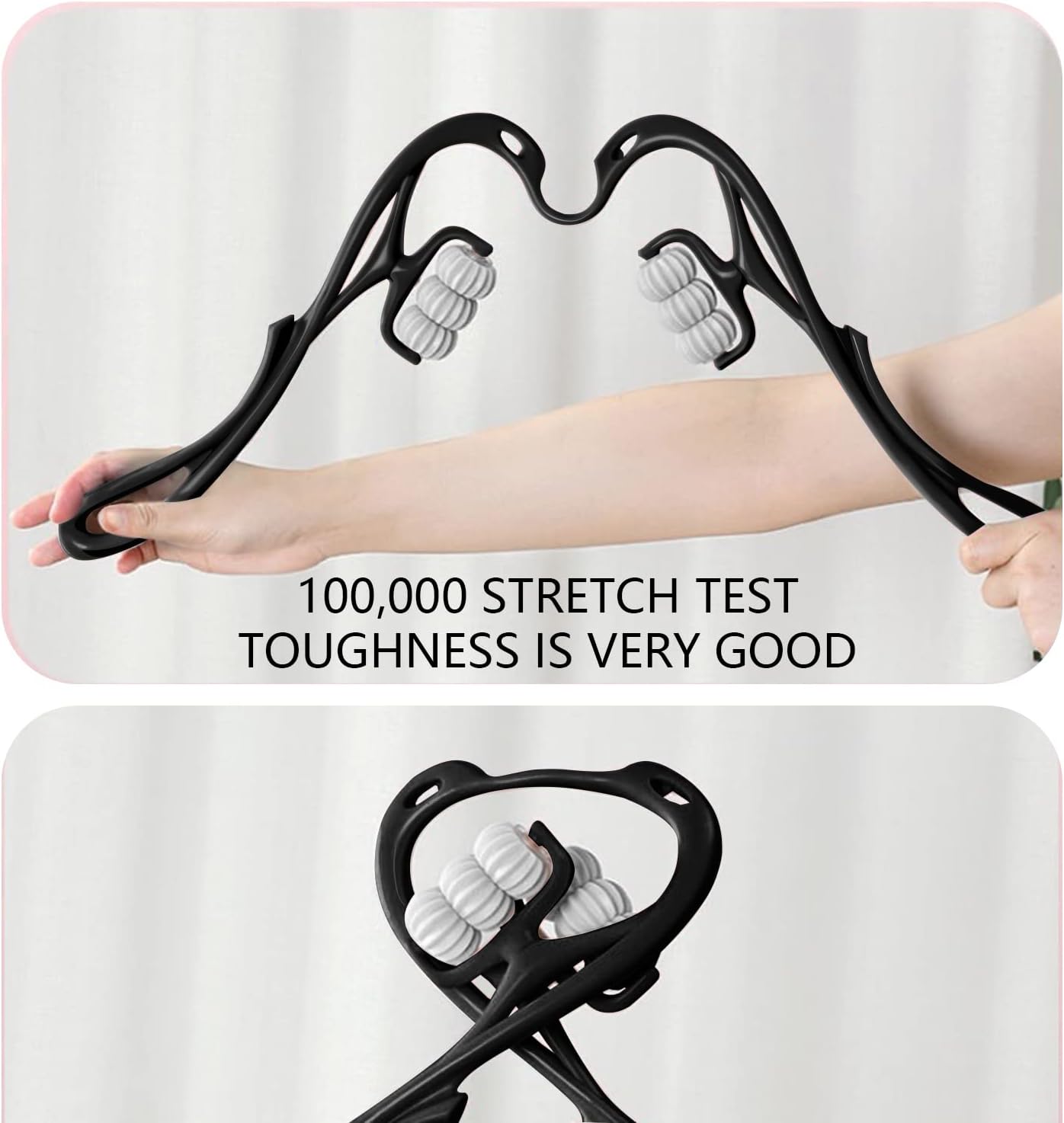 Grasling Neck Massager Neck Massager Roller Neck Roller Neck and Shoulder Handheld Massager with 6 Balls Massage Point (Black)