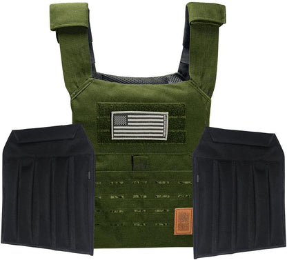 UBK MADE SPEED VEST Weighted Vest Woman Heavy-duty fabrics optimized for running and workouts 15lb sand plates (Green)