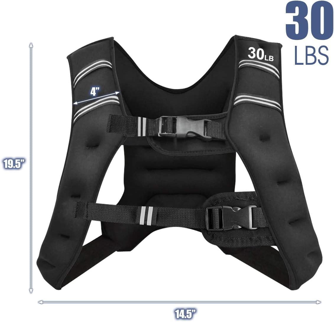 Goplus Weighted Vest 12lb/16lb/20lb/30lb Weight Vest Workout Equipment with Reflective Stripe for Fitness Strength Training Running Body West for Men Women Kids