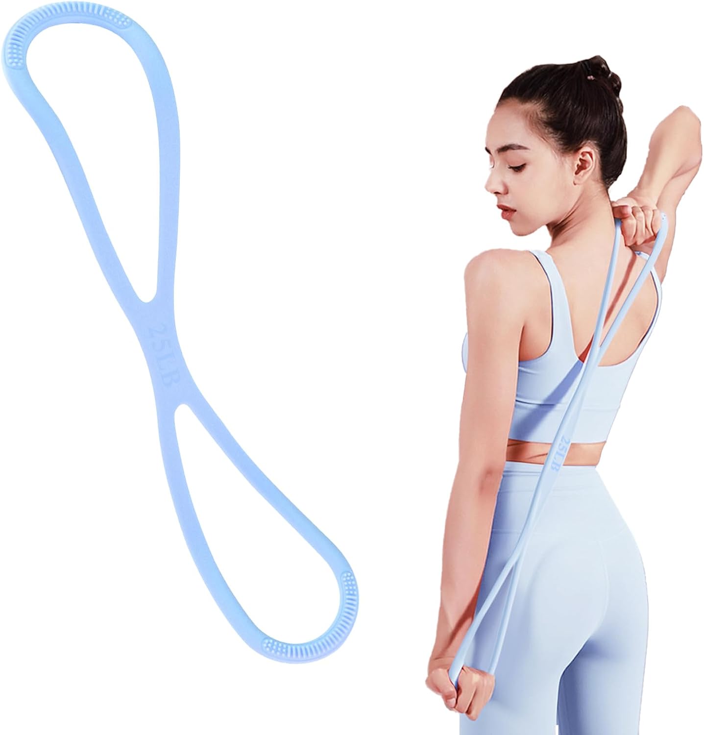 Fitness Figure 8 Yoga Pulling Rope Resistance Band & Arm Resistance Bands Workout Chest Arm and Shoulder Stretch Bands Exercise Equipment