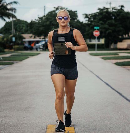 UBK MADE SPEED VEST Weighted Vest Woman Heavy-duty fabrics optimized for running and workouts 15lb sand plates (Green)