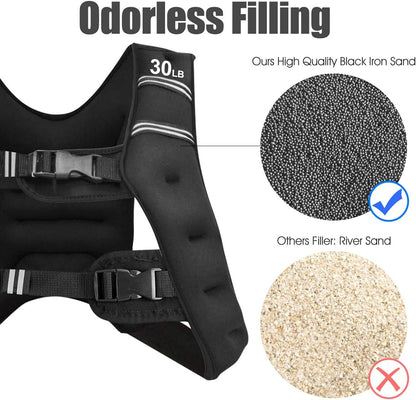 Goplus Weighted Vest 12lb/16lb/20lb/30lb Weight Vest Workout Equipment with Reflective Stripe for Fitness Strength Training Running Body West for Men Women Kids