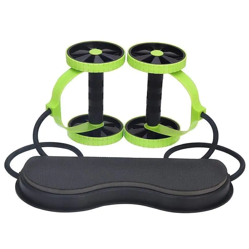 Double Wheel Ab Roller with Resistance Bands