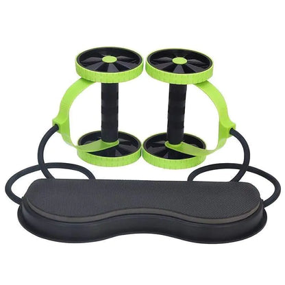 Double Wheel Ab Roller with Resistance Bands