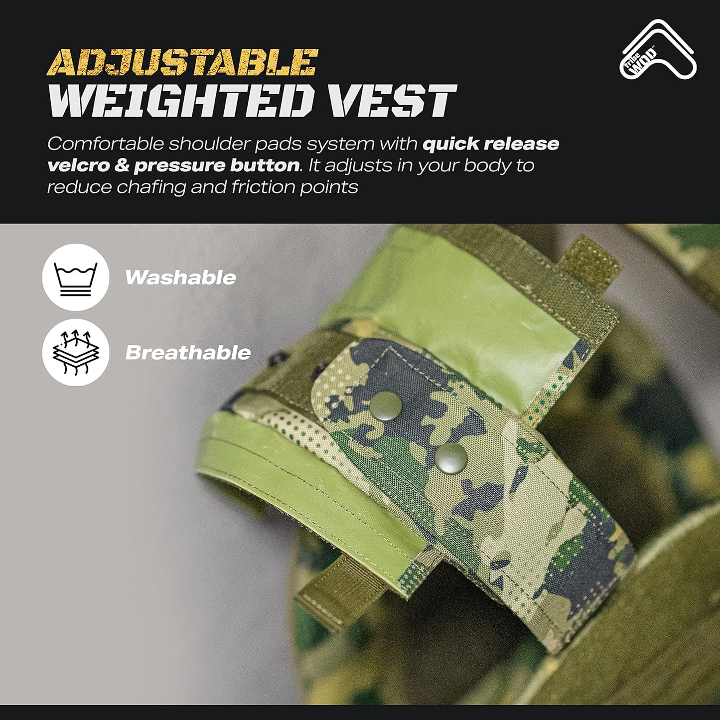 TRIBE WOD Adjustable Weighted Vest Weight Vest for Men and Women Workout Designed for Endurance Strength and Cross-Training Vest Training Weight Vest