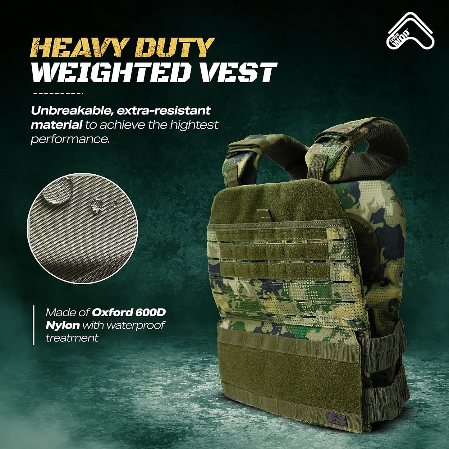 TRIBE WOD Adjustable Weighted Vest Weight Vest for Men and Women Workout Designed for Endurance Strength and Cross-Training Vest Training Weight Vest