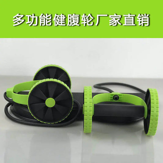 Double Wheel Ab Roller with Resistance Bands